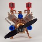 Motor de quatro cilindros em linha impresso em resina 3D mod