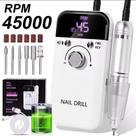 Motor Lixadeira Profissional de Unhas Portátil Elétrico 45.000 RPM, Recarregável, Unhas Gel
