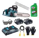 Motorsserra a bateria makita 36v para podas partida suave baterias 5ah