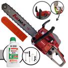 Motorsserra Anmax CS5200B À Gasolina 2T 52cc 2,7HP de Potência 11.000rpm Motosserra Profissional Com Sabre 18 Polegadas Ponta Rolante Corrente 32 Dentes Ideal Para Desdobra de Madeira + ÓLEO STIHL
