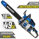 Motosserra À Combustão Nakashi NCS-500 49,3cc 2 Tempos Com Carburador Walbro e Vela NGK