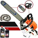 Motosserra a Gasolina Profissional Importway 63cc Moto Serra Sabre 22pol. + Óleo de Motor 2T + Óleo Corrente