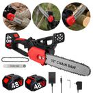 Motosserra Elétrica 48V 14 Polegadas 2100W Com 3 Correntes Profissional Portátil 2 Baterias 8000 mAh