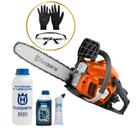 Motosserra HusMotosserra Husqvarna 125 Florestal A Gasolina 1,52kw Com Kit Epi Laranja Potente, Leve, Ideal Para Corte De Madeira, Uso Profissional E