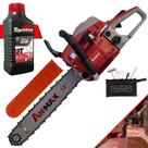 Motosserra Profissional Anmax CS5200-B À Gasolina 2T 52cc 2,7HP 11.000rpm Alta Desempenho Com Sabre 18 Polegadas e Corrente 32 Dentes Ideal Para Poda de Galhos e Corte de Árvores + ÓLEO TOYAMA 2T
