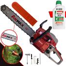 Motosserra Robusta Anmax CS5200B À Gasolina 2T 52cc 2,7HP 11.000rpm Profissional Com Sabre 18 Polegadas Ponta Rolante Resistente Ideal Para Poda de Galhos e Desdobra de Madeira + ÓLEO STIHL 2T