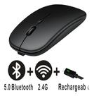 Mouse Bluetooth Recarregável Sem Fio Modo Duplo Silencioso Mouse Bluetooth Recarregável Sem Fio Modo Duplo Silencioso