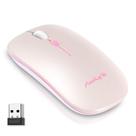 Mouse Bluetooth Sem Fio AooKoNi Dual Mode Recarregável Rosa