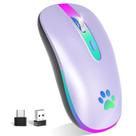 Mouse Bluetooth sem fio FUWANG recarregável roxo claro Mouse Bluetooth sem fio FUWANG recarregável roxo claro
