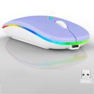 Mouse Bluetooth sem fio Guiheng LED recarregável roxo