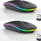Mouse Bluetooth sem fio recarregável Guiheng, pacote com 2 unidades, preto
