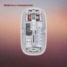Mouse Bluetooth Wireless 1600dpi Óptico Transparente