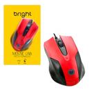 Mouse Bright Usb Preto E Vermelho 1000 Dpi