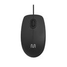 Mouse Com Fio Multi MF400 Conexão USB 1200dpi Cabo de 180cm 3 Botões Clique Silencioso MO386 Preto