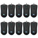 Mouse com Fio Rii RM105 USB RGB Óptico Pacote com 10