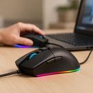 Mouse Com Fio Usb Ergonomico Ambidestro Rgb 7200DPI 7 Botões P/ Computador Notebook PC Gamer Casual Mouse Com Fio Usb Ergonomico Ambidestro Rgb 7200DPI 7 Botões P/ Computador Notebook PC Gamer Casual