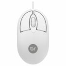 Mouse com Fio USB Óptico Branco para PC e Notebook Bright