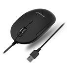 Mouse de computador Macally Silent USB com fio para Mac/Windows