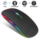 Mouse ergonômico sem fio para jogos, ratos silenciosos, LED retroiluminado, Bluetooth