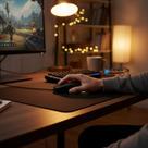 Mouse Gamer com Fio 7200 DPI Preto Ergonômico LED RGB 6 Botões Alta Precisão