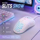 Mouse Gamer com Fio CLANM Slits V2 Snow 7200 DPI RGB Honeycomb Ultraleve 85g Switch Huano Cabo Nylon 1,5m USB Branco Mouse Gamer com Fio CLANM Slits V2 Snow 7200 DPI RGB Honeycomb Ultraleve 85g Switch Huano Cabo Nylon 1,5m USB Branco