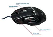 Mouse Gamer Ergonômico Led Rgb Usb Com Fio