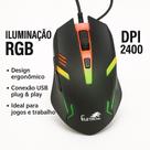 Mouse Gamer Optico Led Rgb Profissional 2400 Dpi Usb Ergonômico