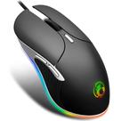 Mouse Gamer Óptico Preto Com Fio Para Jogos DPI Ajustável Usb RGB Retro Iluminado - Genérico