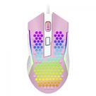 Mouse Gamer Redragon Reaping Elite, RGB, 6 Botões Programáveis, 32000 DPI, Pink/White, M987PW-P