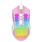 Mouse gamer redragon reaping elite rgb m987pw-p rosa com branco