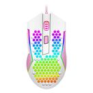 Mouse gamer redragon reaping elite rgb m987wp-p branco com rosa