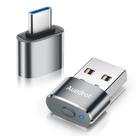 Mouse Jiggler AUEDROT Metal USB Mouse Mover cinza com adaptador Mouse Jiggler AUEDROT Metal USB Mouse Mover cinza com adaptador