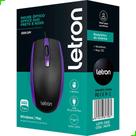 Mouse Óptico Office Duo Preto e Roxo 1200 DPI com Conexão USB