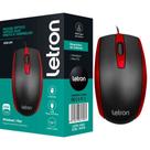 Mouse Optico Office Shell Preto.Vermelho Fio Usb Ergonomico