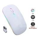 Mouse Optico Sem Fio Recarregável USB Led Rgb Wirelles Usb Note