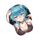 Mouse pad Anime Hatsune Miku com suporte de apoio de pulso de silicone