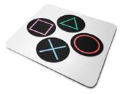 Mouse Pad Botão Game Branco