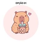 Mouse Pad Capivara Redondo 19cm Borracha Antiderrapante
