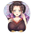 Mouse pad com suporte para descanso de pulso, gel de silicone, design de anime
