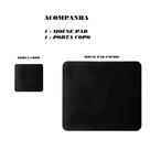 Mouse Pad Couro Escritorio Ofice 20X20 + Suporte Copo