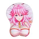 Mouse Pad de silicone para descanso de pulso Mihoyo Raidens Mei Pink