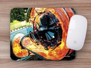 Mouse Pad Emborrachado Personalizado Carro Tunado Tunnig Turbo Pegando Fogo