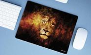 Mouse Pad Emborrachado Personalizado Grande Leão Fogo