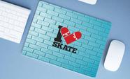 Mouse Pad Emborrachado Personalizado Grande Skate Eu Amo Skate