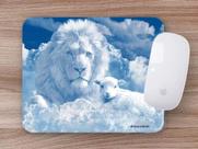 Mouse Pad Emborrachado Personalizado Leão e Cordeiro
