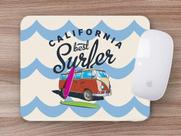 Mouse Pad Emborrachado Personalizado Surf Califórnia Kombi