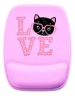 Mouse Pad Ergonomico Gato Preto Love Coração Black