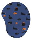 Mouse Pad Ergonômico Gota Gato Preto Abóbora
