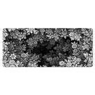 Mouse pad estendido de 800 x 300 mm com design floral em preto e branco