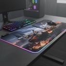 Mouse Pad Gamer Led Rgb 80x30cm Micro Fibra Teclado Mouse